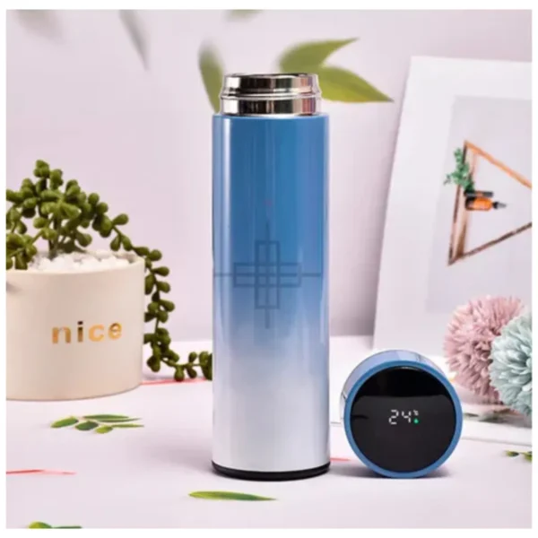 Botella de Aluminio Thermal 500 ml agua fría o caliente con termómetro indicador de temperatura. Regalo perfecto Mizá