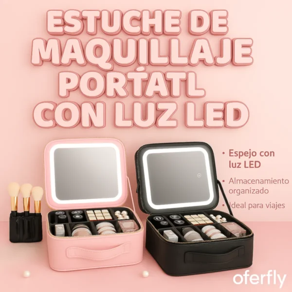 Estuche Maquillaje Portátil con Luz Led