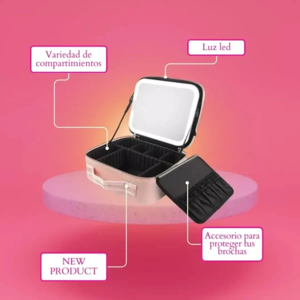 Estuche Maquillaje Portátil con Luz Led - Imagen 7