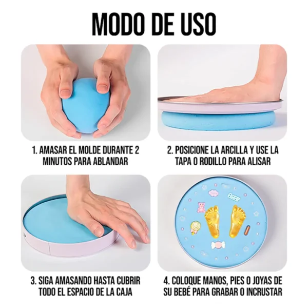 Kit Estampado Huella Bebe Mano Pie - Imagen 4